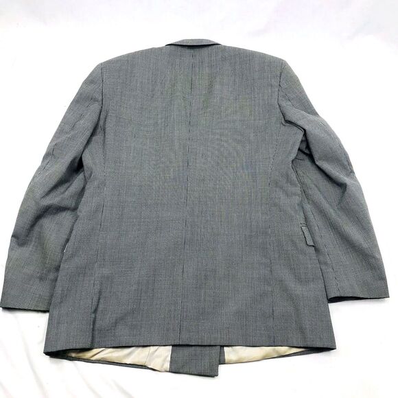 Johnny Carson Vtg Sport Coat Rare Double Breast 42 44 Houndstooth Black Gray 70s - Picture 6 of 16